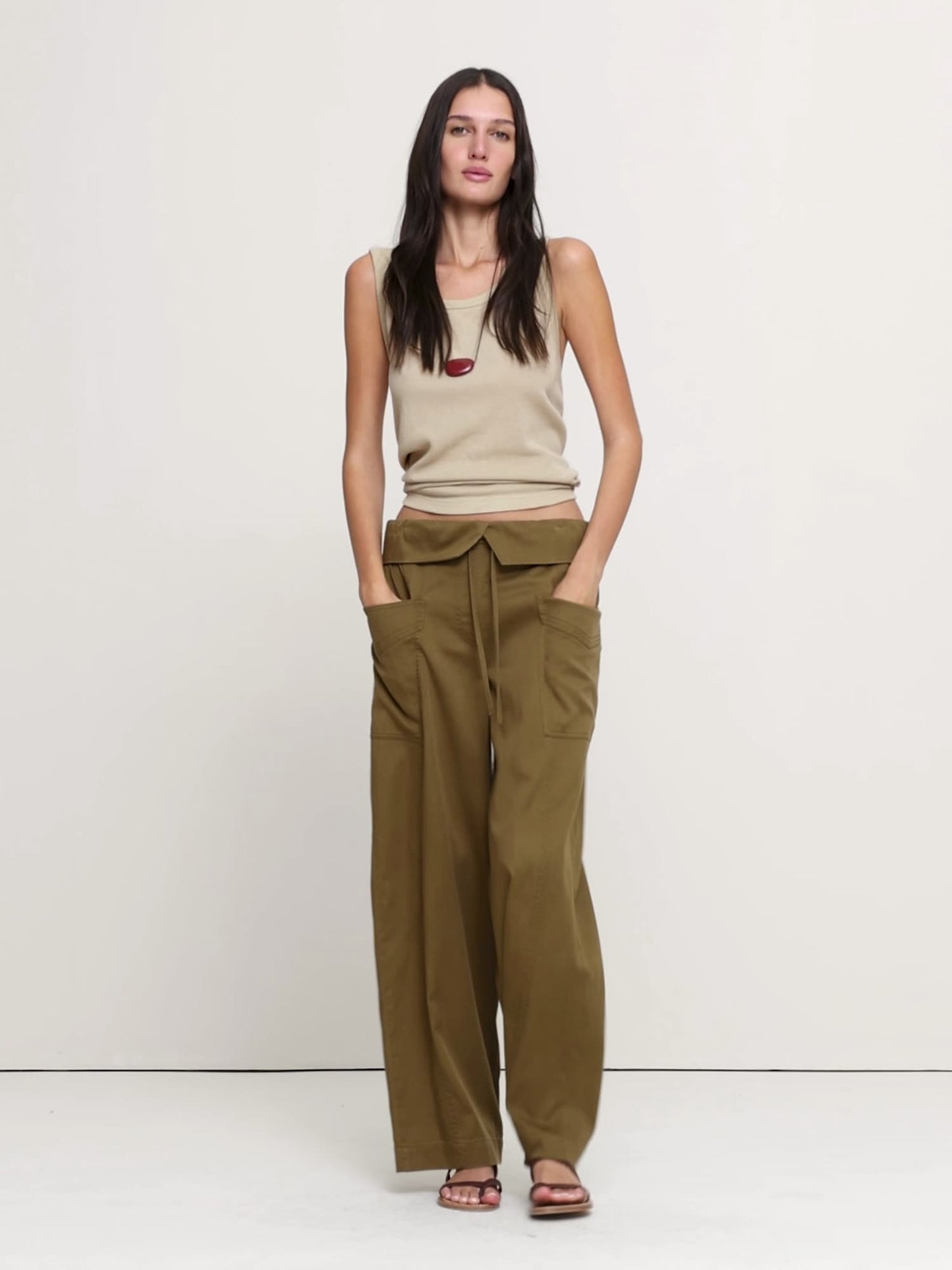 High-Rise Straight-Leg Fisherman Pant