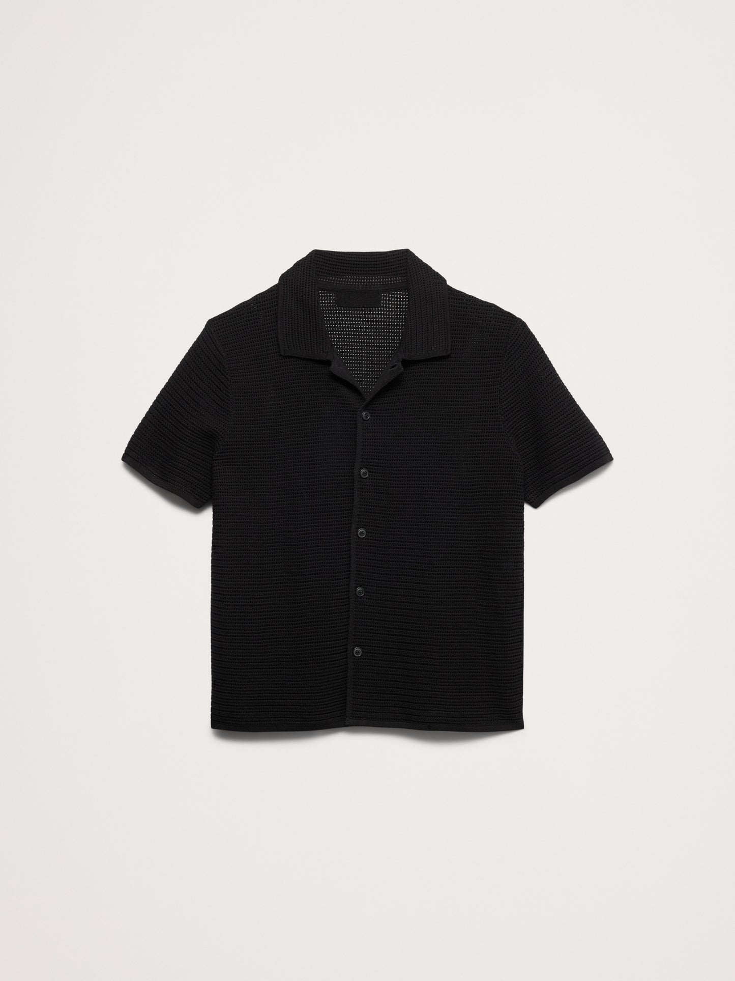 Cotton Mesh Polo Cardigan