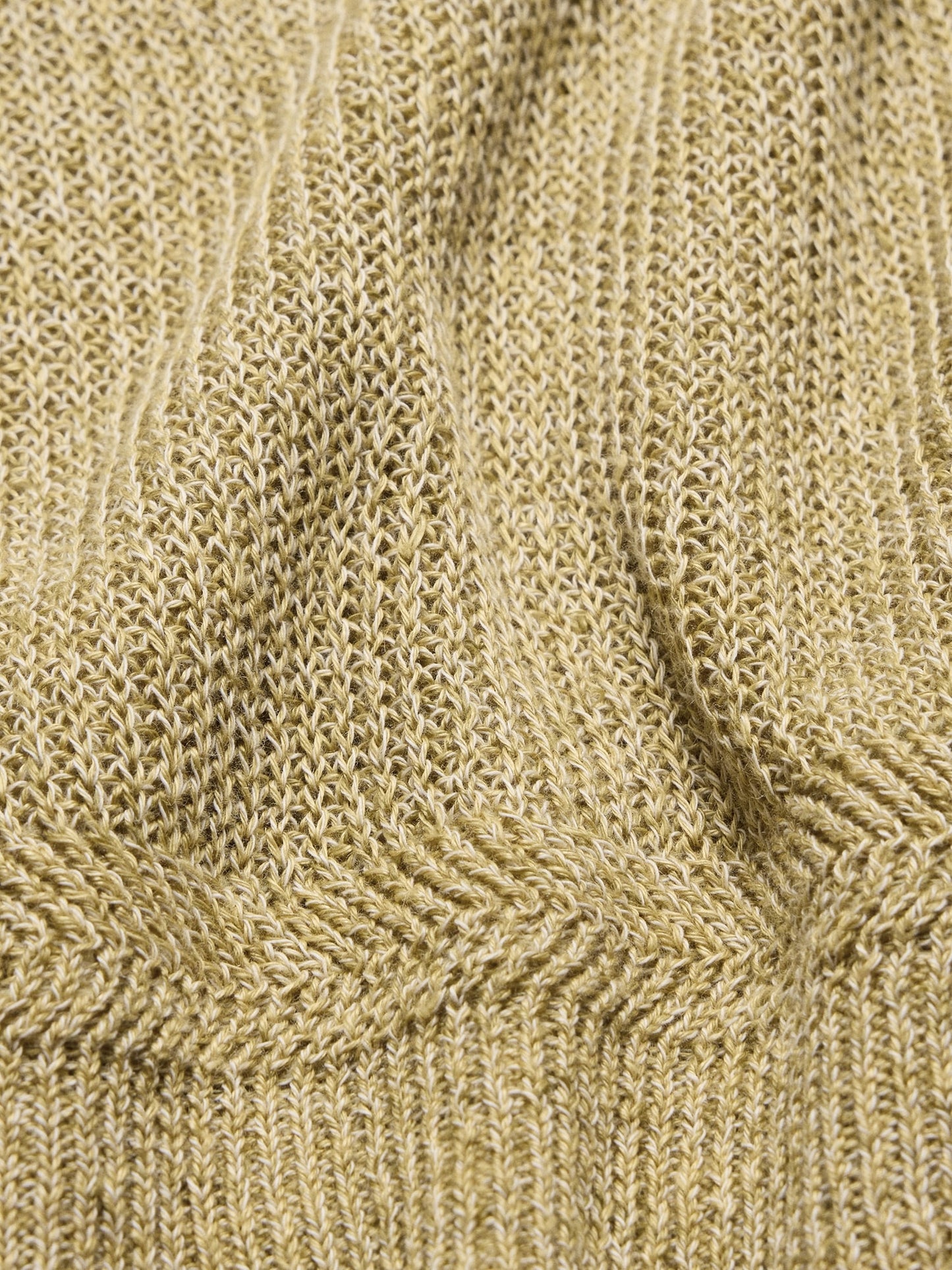 Linen-Cotton Johnny-Collar Sweater Polo
