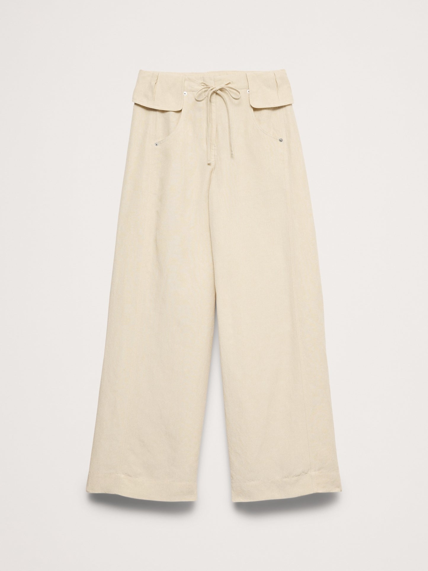 Wide-Leg TENCEL™-Linen Pant with Foldover Waistband