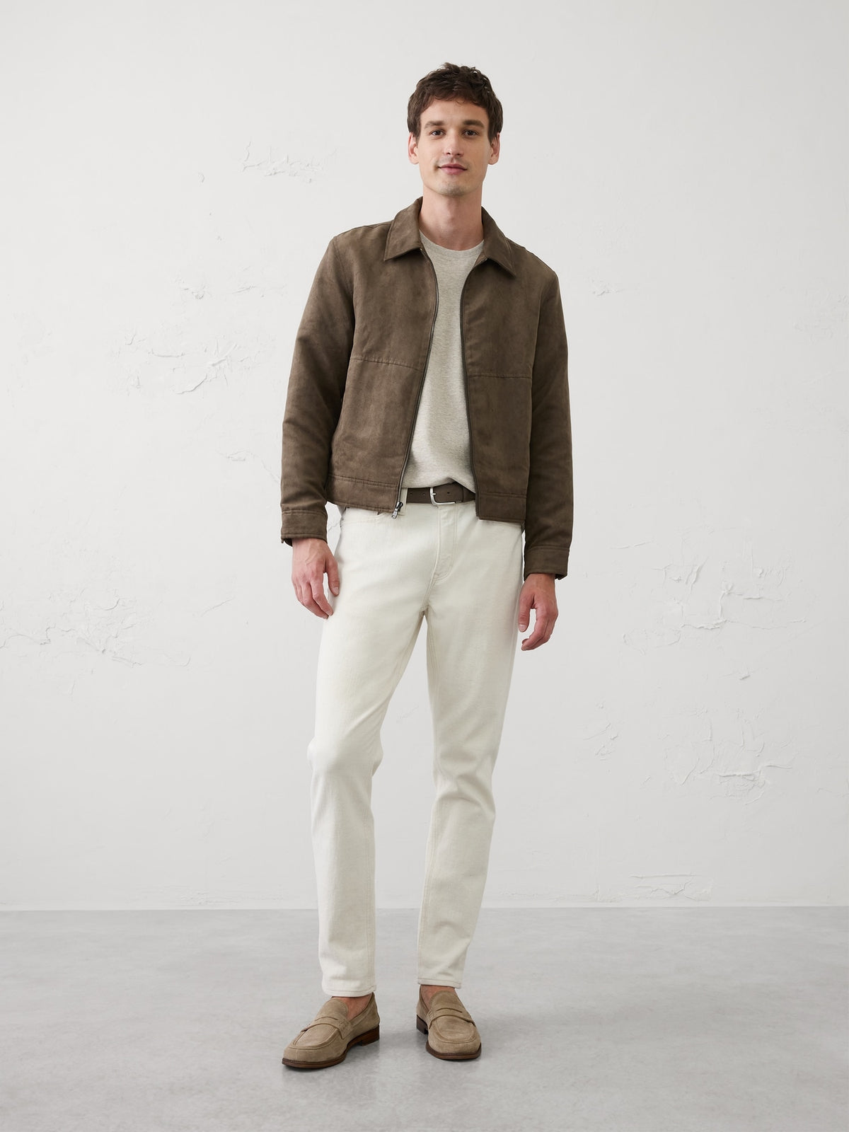 Vegan Suede Zip Jacket