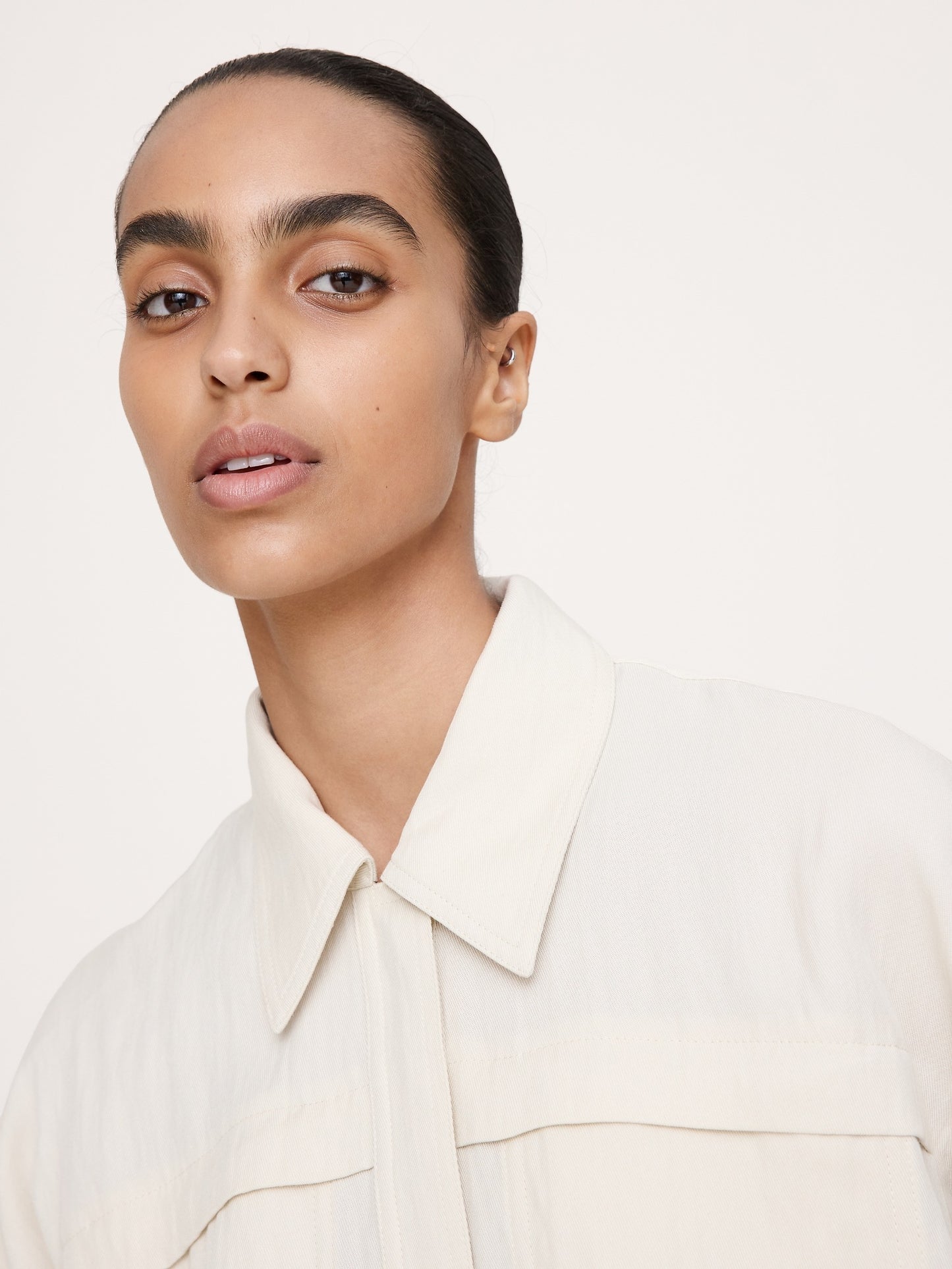 Drapey Twill Shirt Jacket