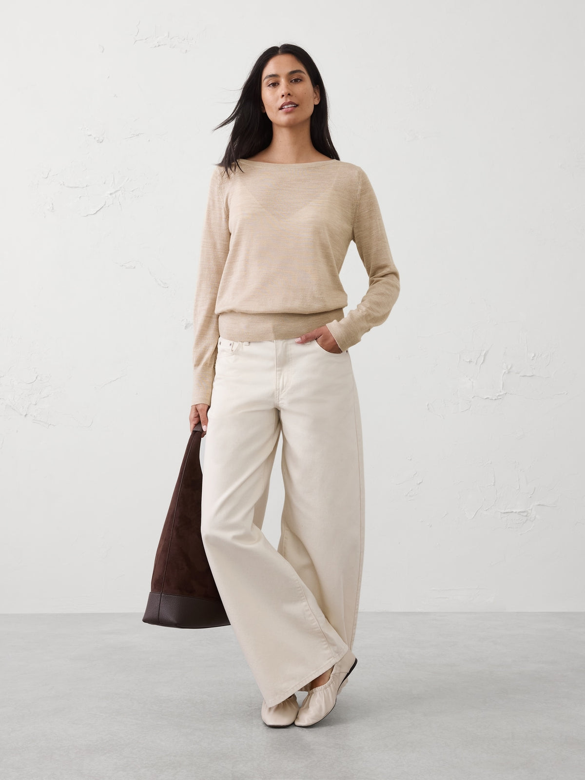 Merino Wool Boat-Neck Sweater