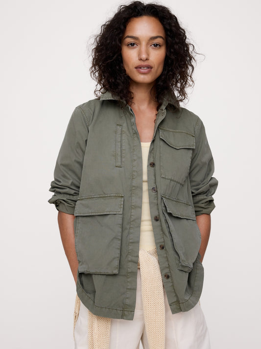Cotton Twill Shirt Jacket