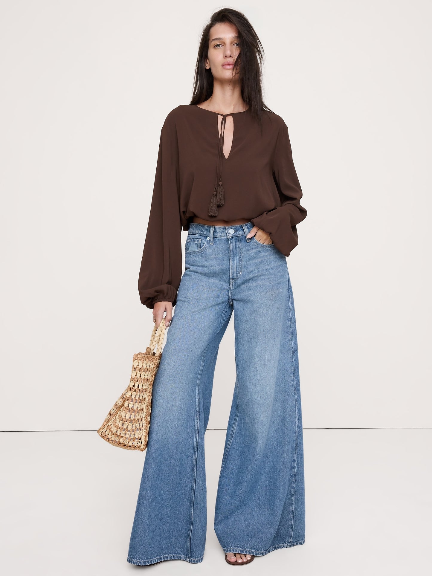 Georgette Tie-Neck Blouse