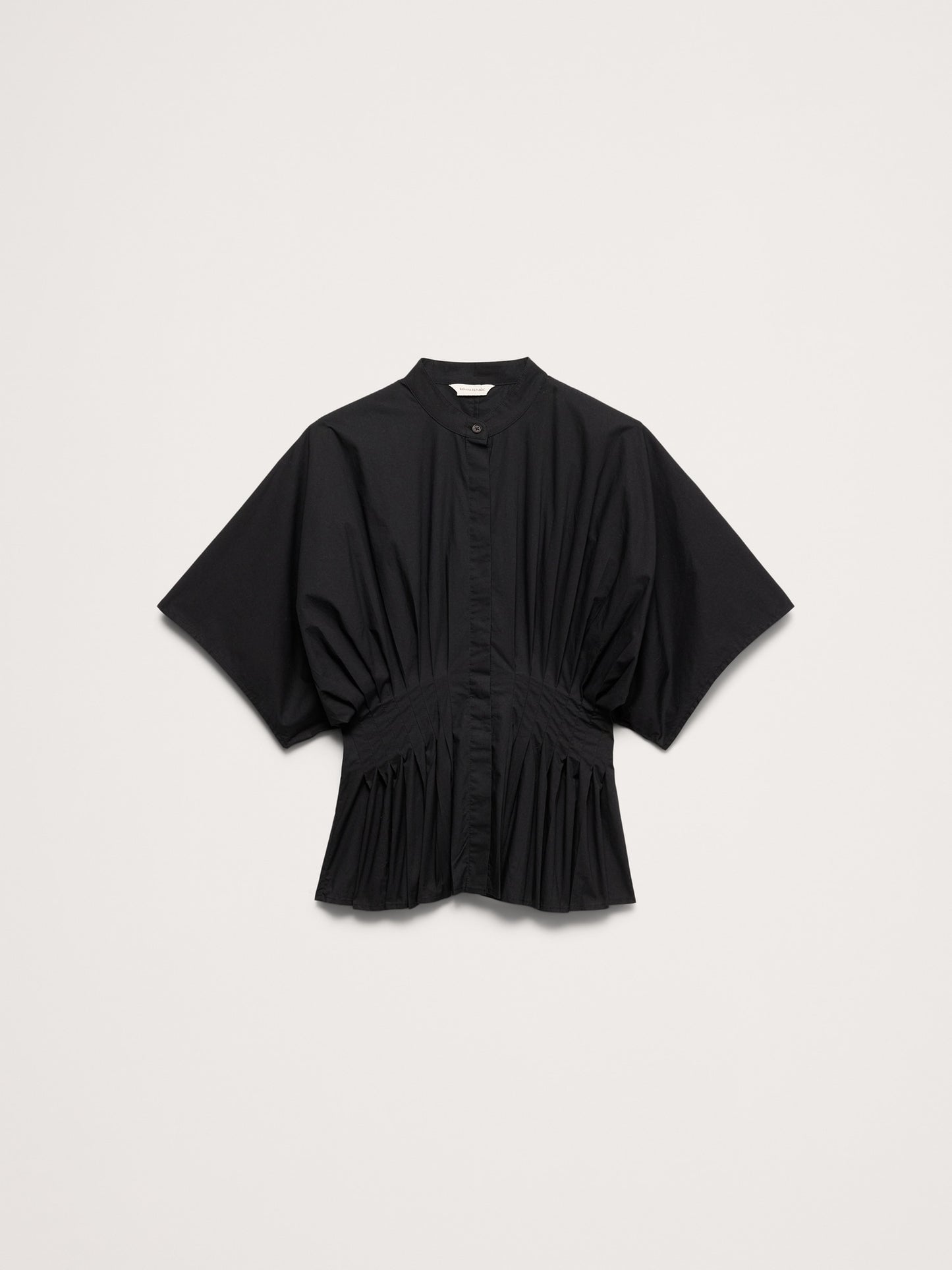 Cotton Poplin Pleated-Waist Top