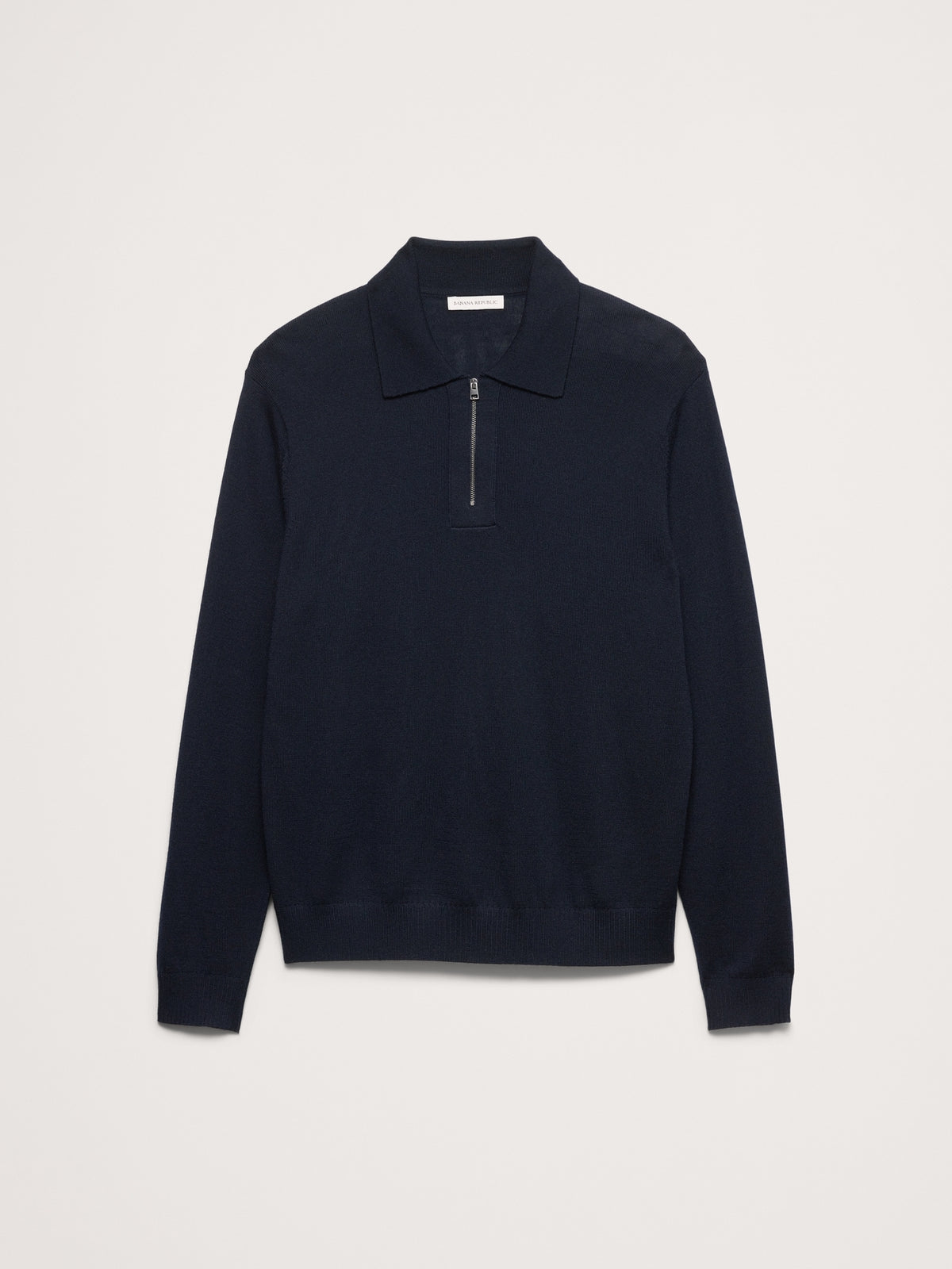 Merino Zip-Up Sweater Polo