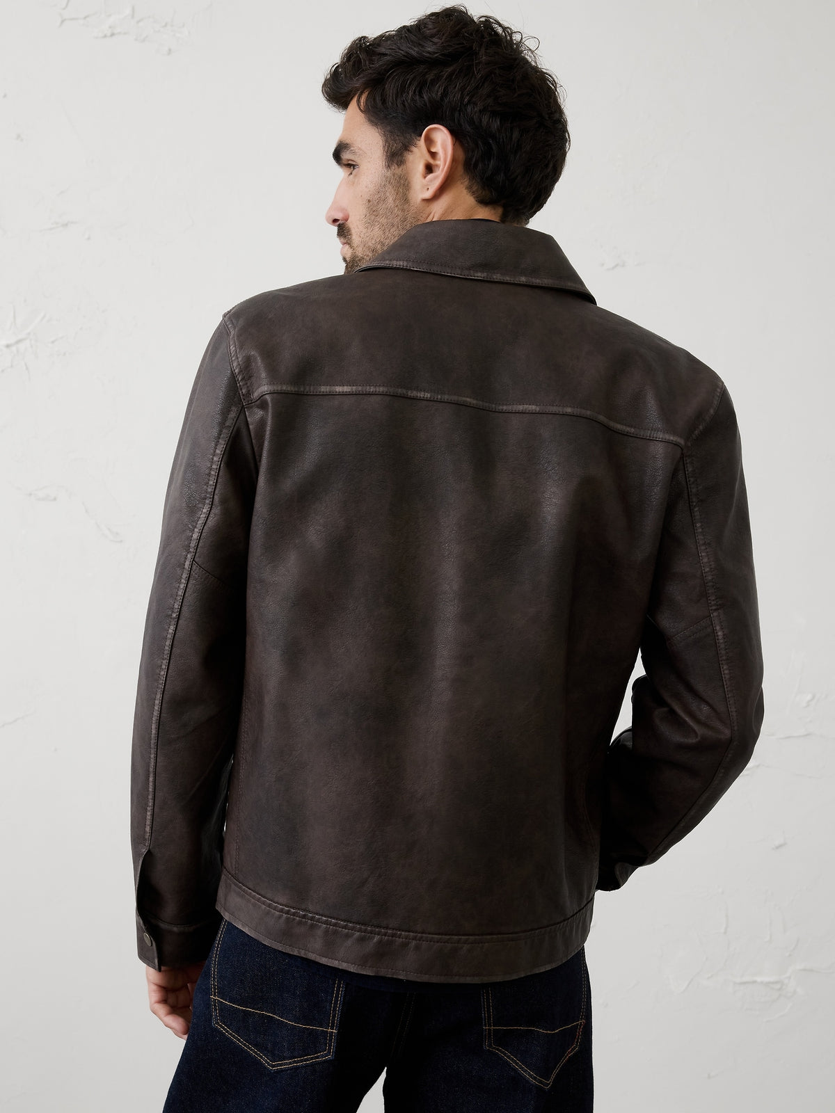 Vegan Leather Zip Jacket