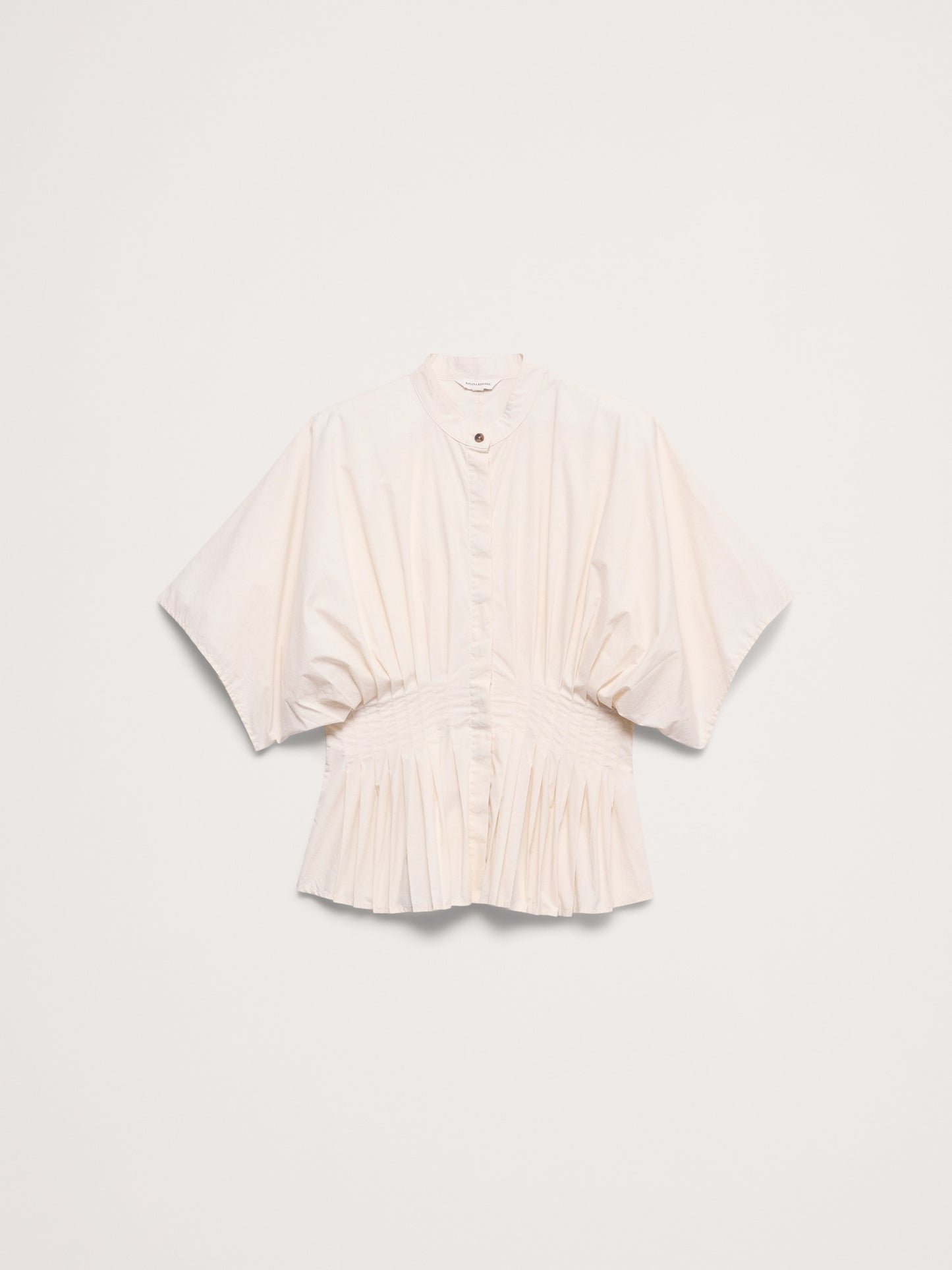 Cotton Poplin Pleated-Waist Top