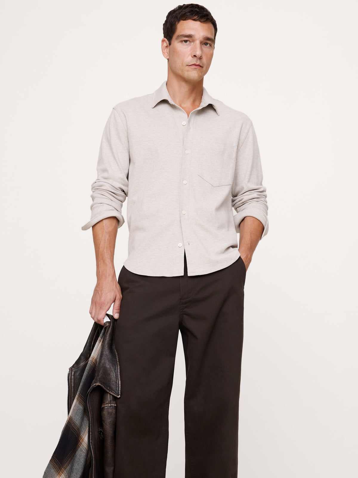 Luxury-Touch Button-Down Shirt