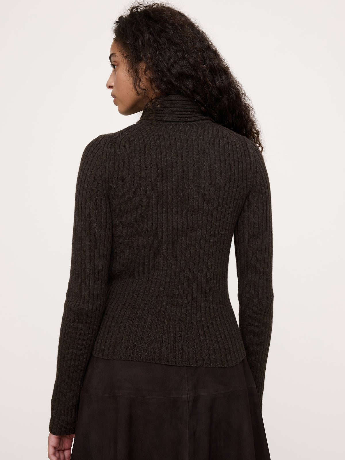 Merino-Cotton Tie-Neck Sweater