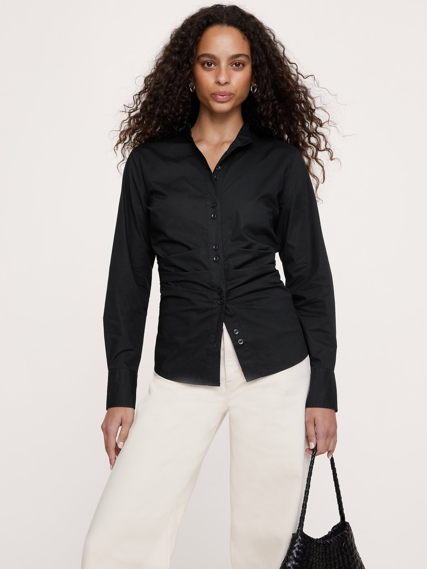 Cotton Pleated-Waist Top