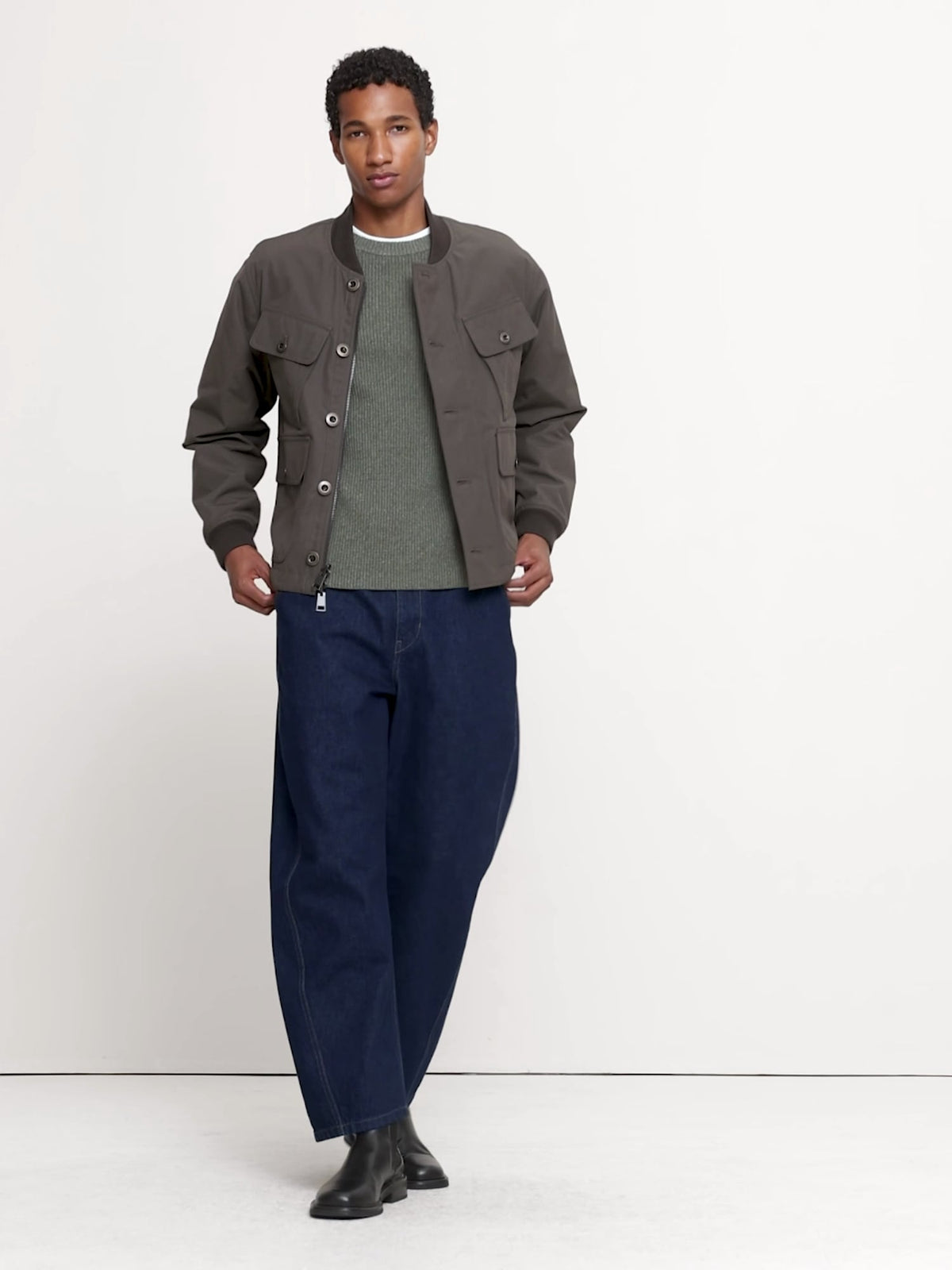 Herringbone Reversible Quilted Bomber Jacket