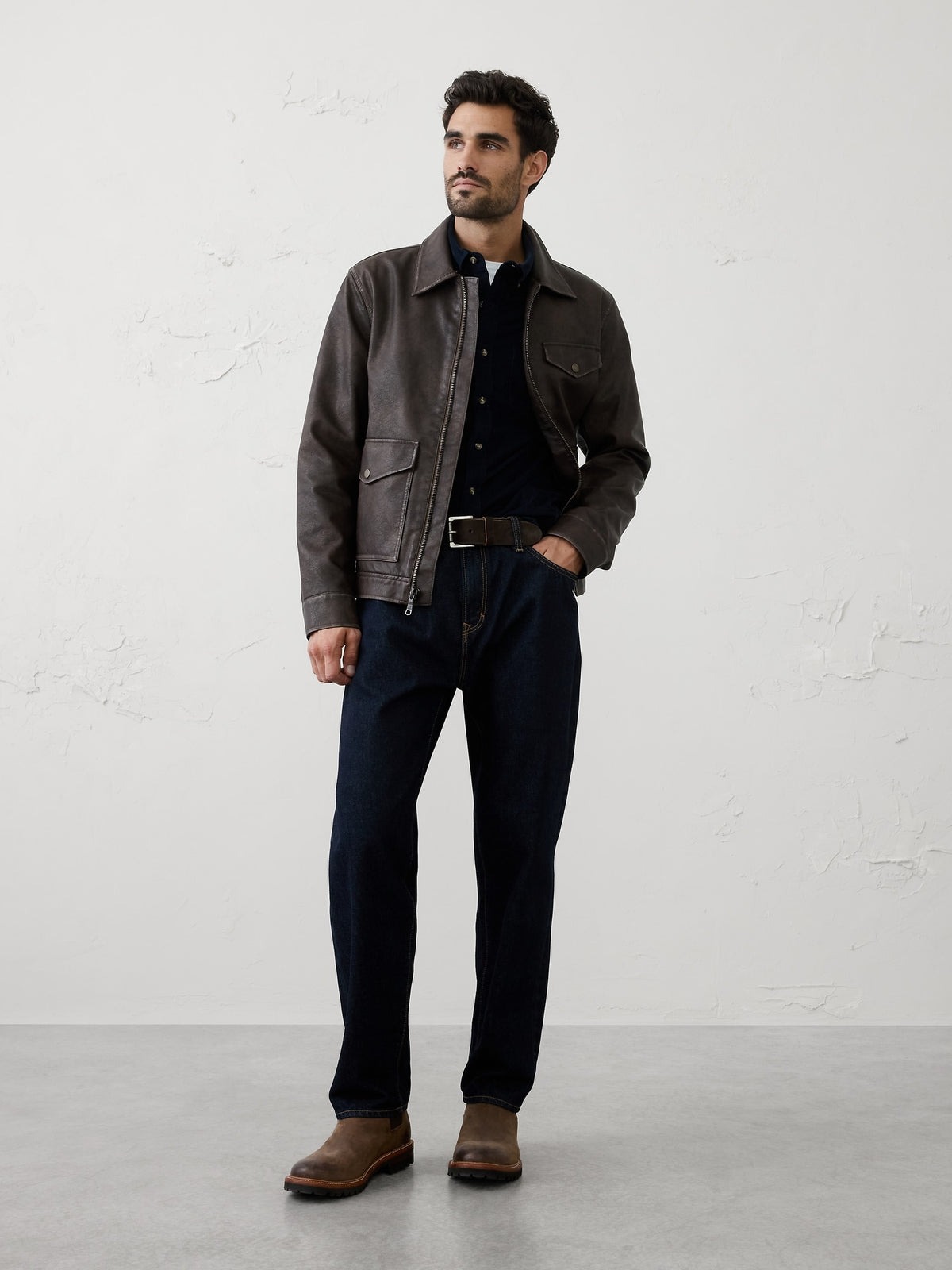 Vegan Leather Zip Jacket