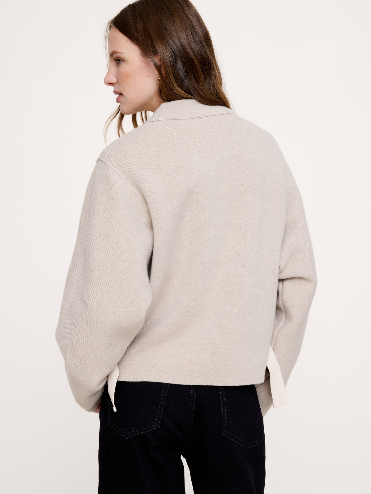 Felted Wool Mock-Neck Sweater