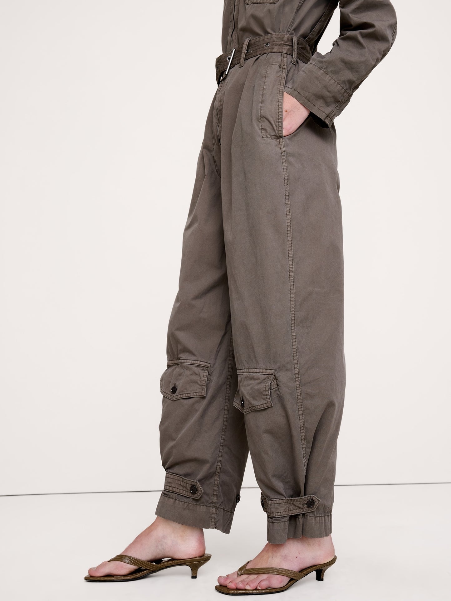 Cotton Twill Zip Jumpsuit