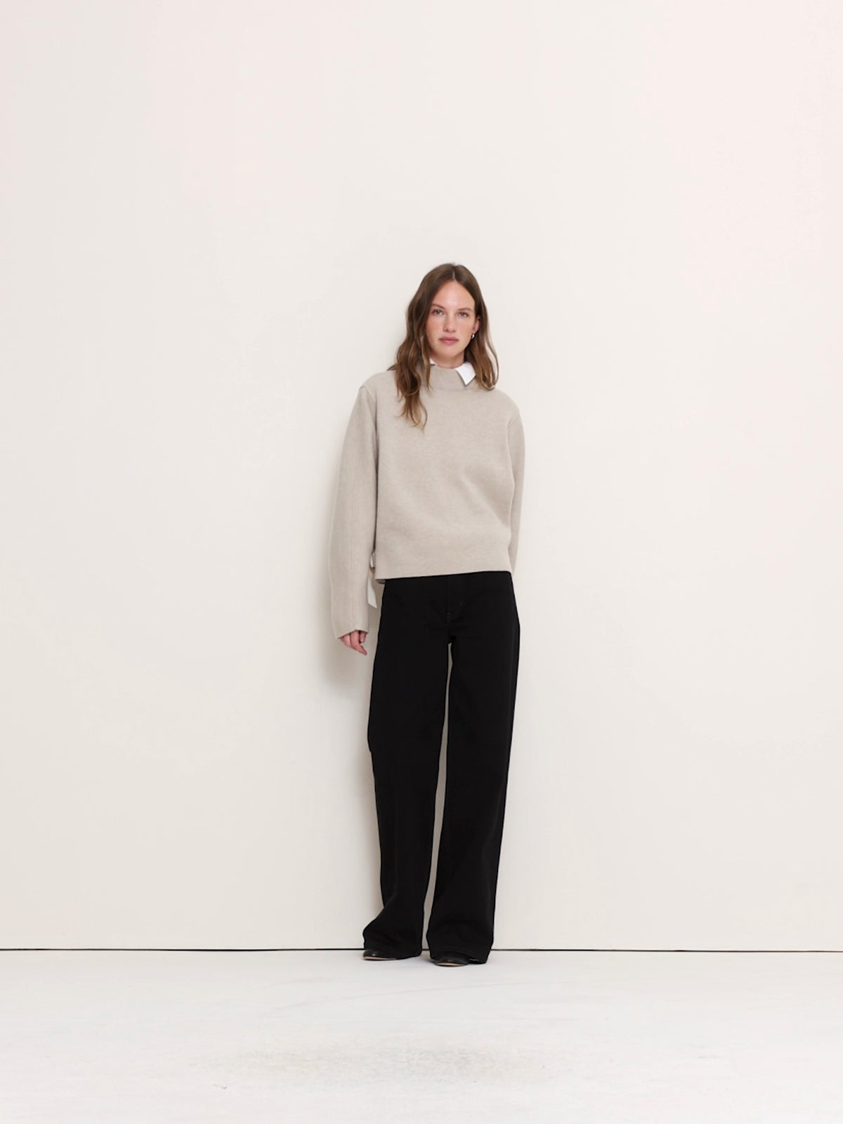 Felted Wool Mock-Neck Sweater