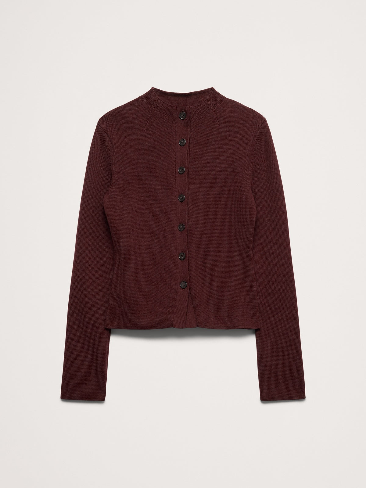 Larkspur Cotton-Silk Mock-Neck Cardigan