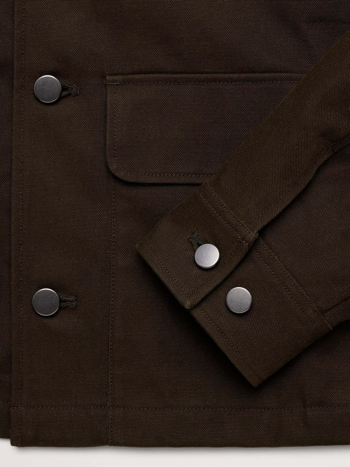 Waxed Cotton Twill Utility Jacket with Suede Collar