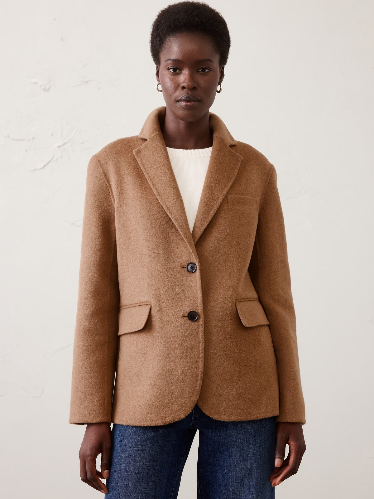Polyester-Wool Blend Double-Face Blazer