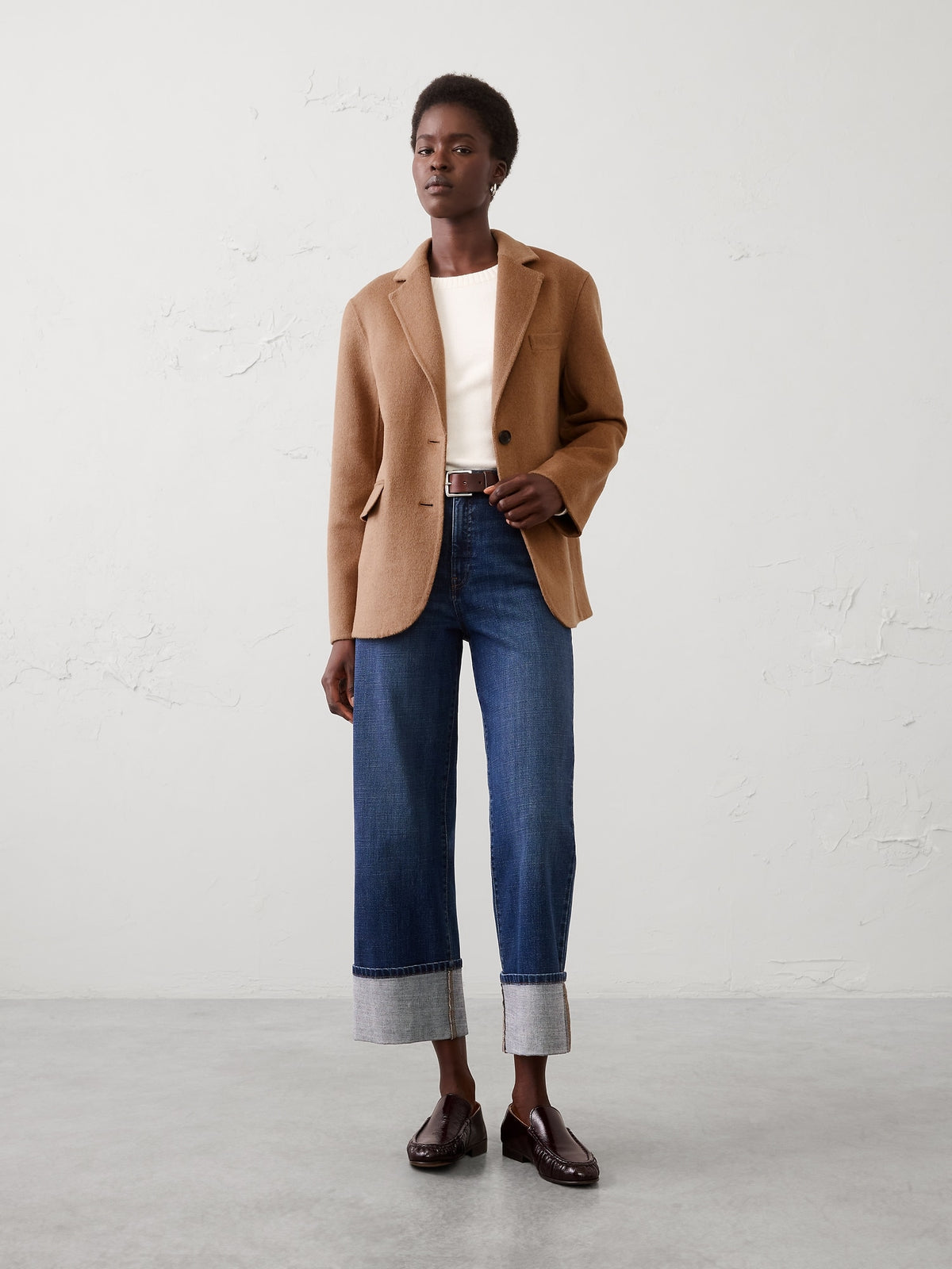 Polyester-Wool Blend Double-Face Blazer