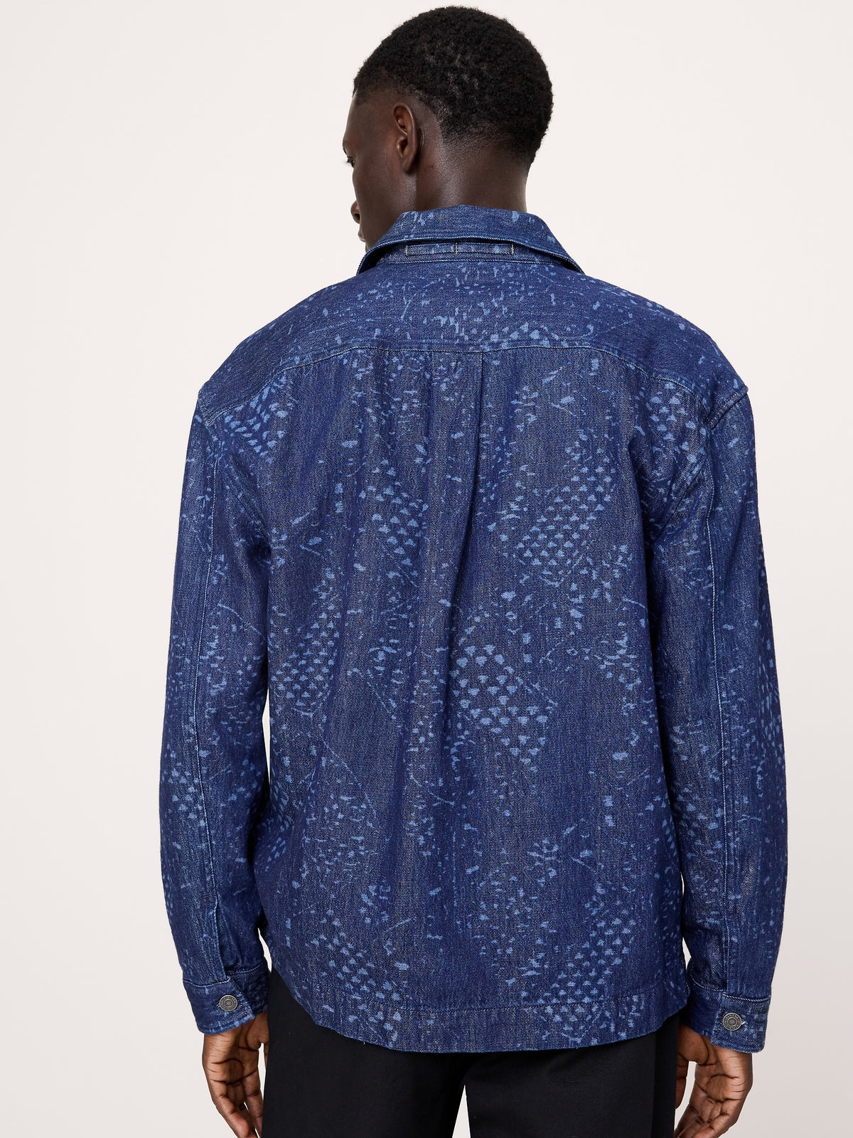 Relaxed-Fit Italian Printed Denim Overshirt