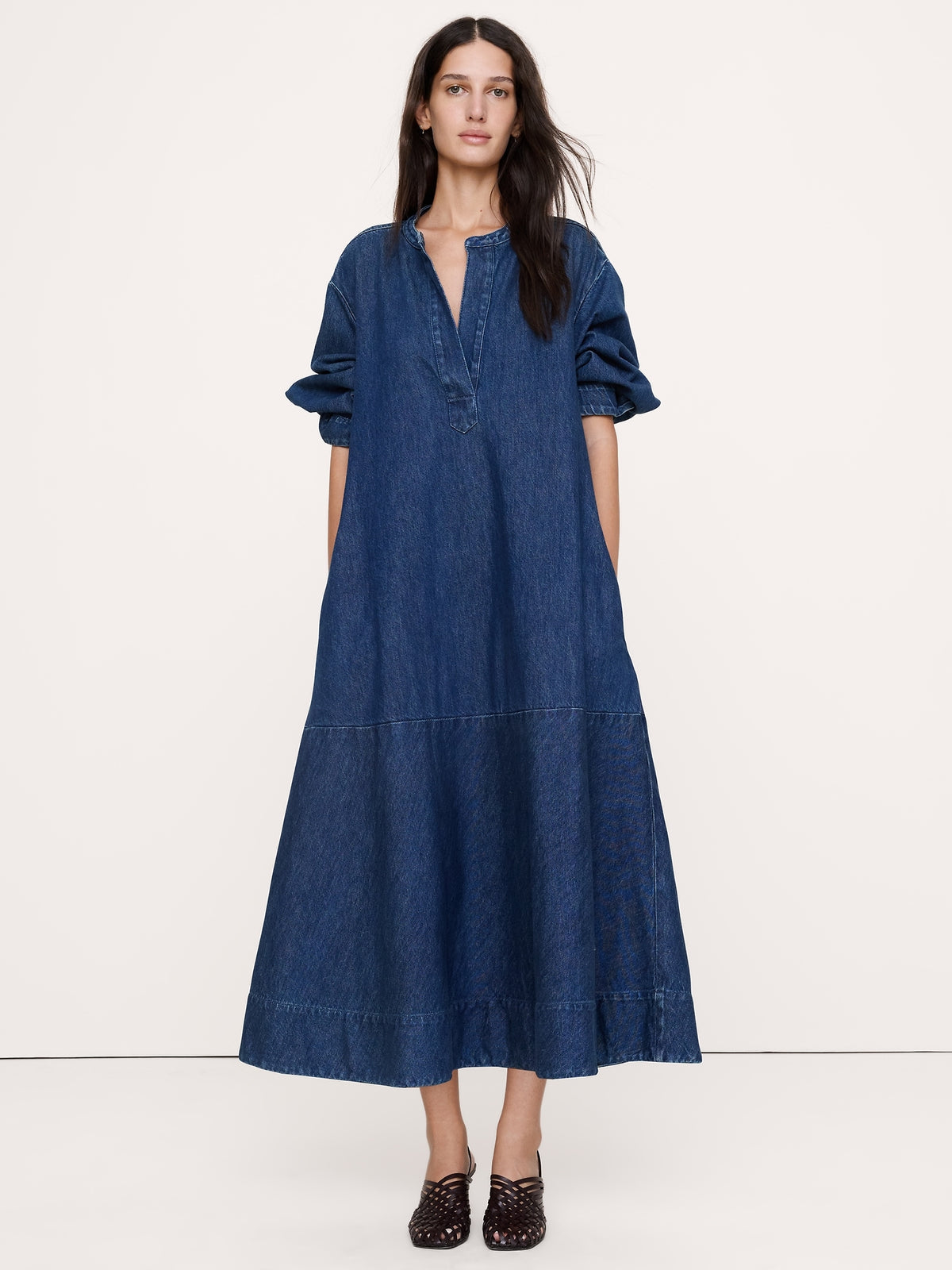 Denim Popover Shirt Dress