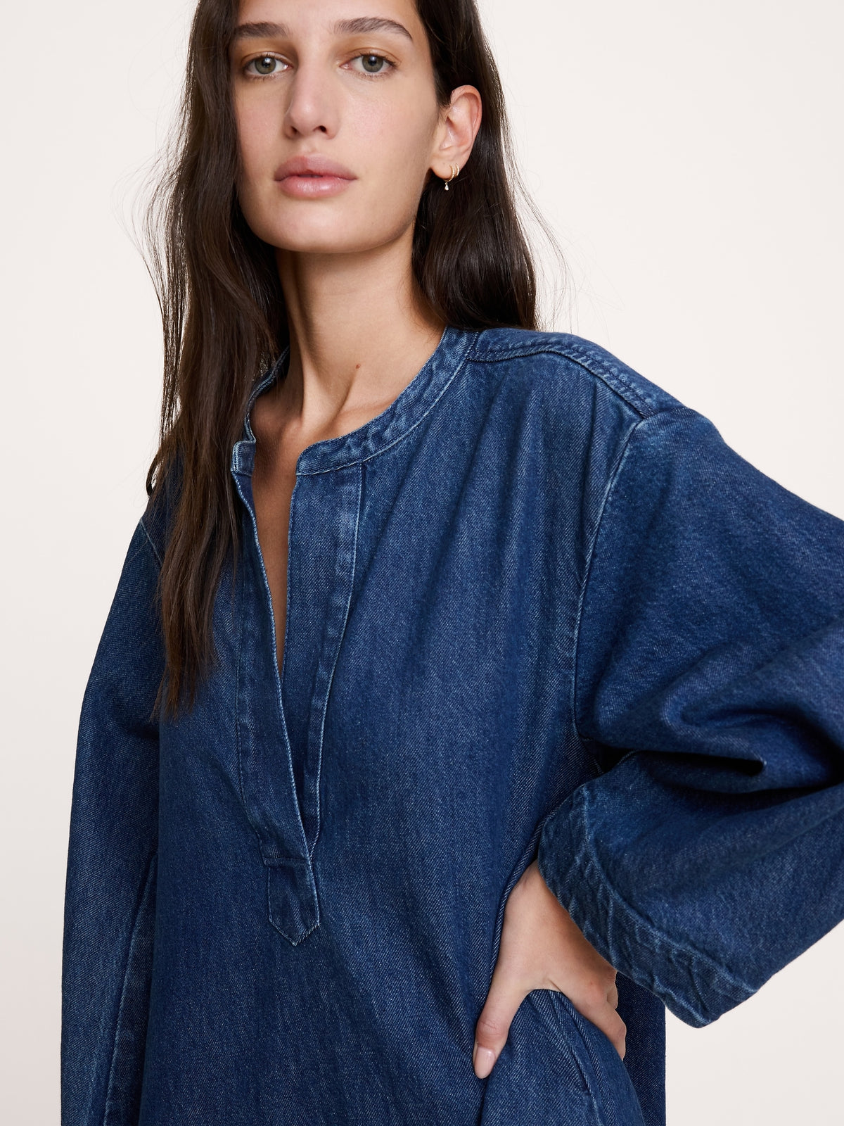 Denim Popover Shirt Dress