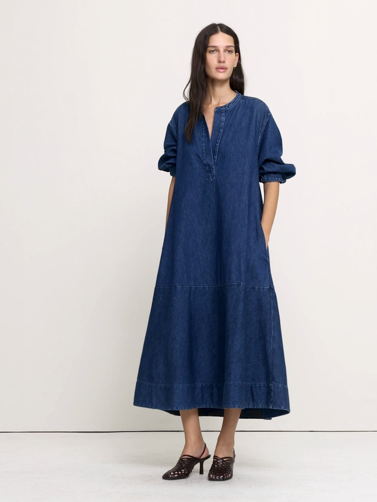 Denim Popover Shirt Dress