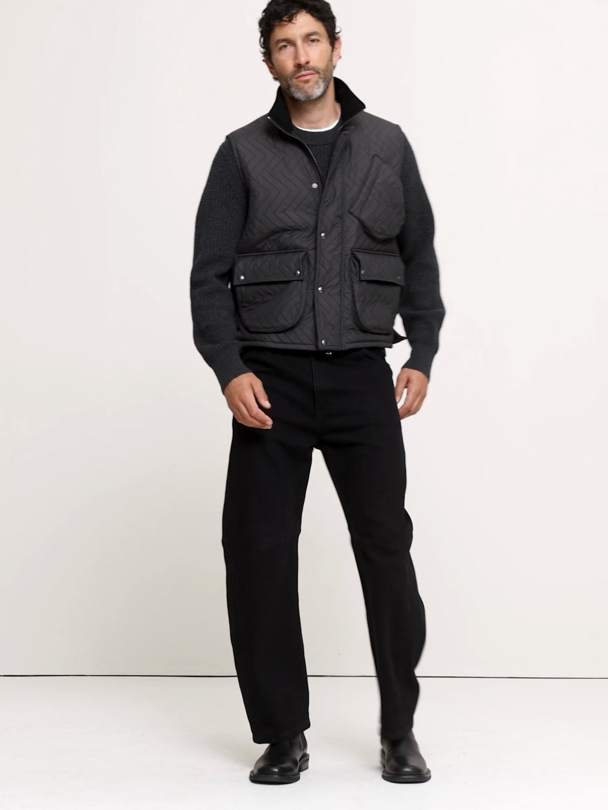 Herringbone Quilted Moto Vest