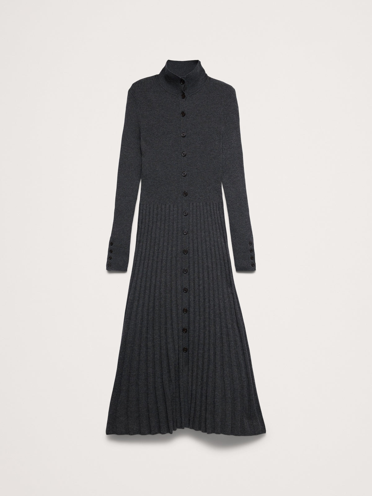 Ribbed Buttoned Sweater Dress