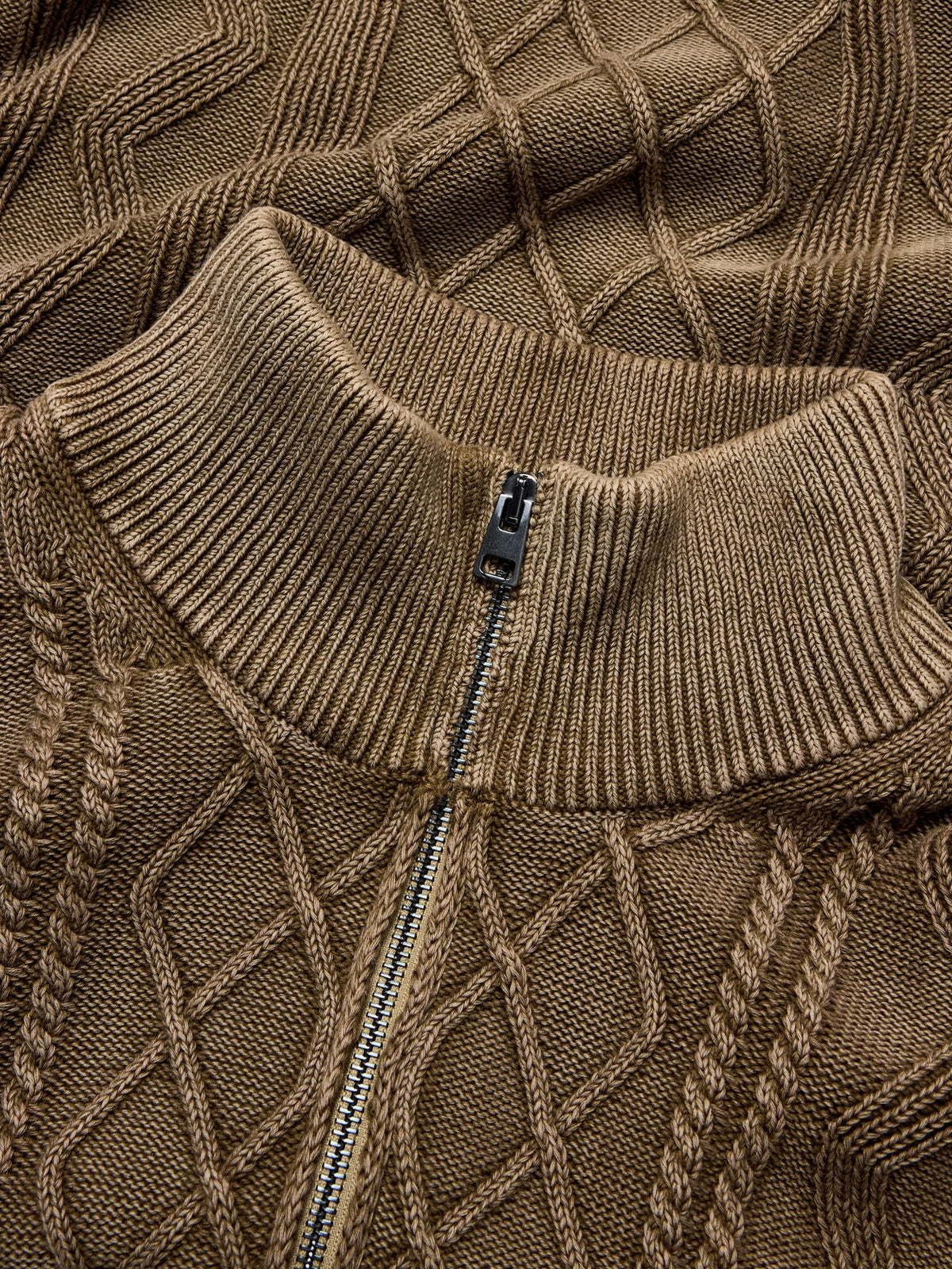 Cotton Cable-Knit Half-Zip Sweater