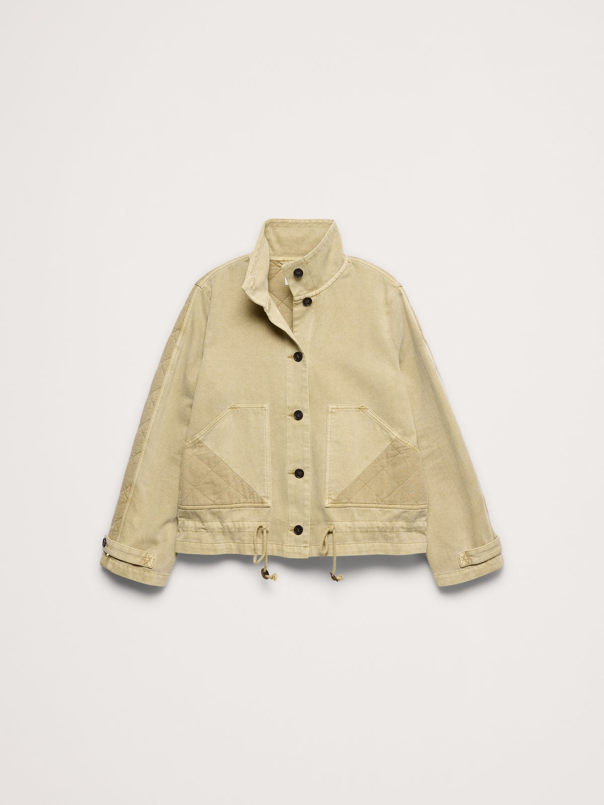 Quilted Cotton-Linen Utility Jacket