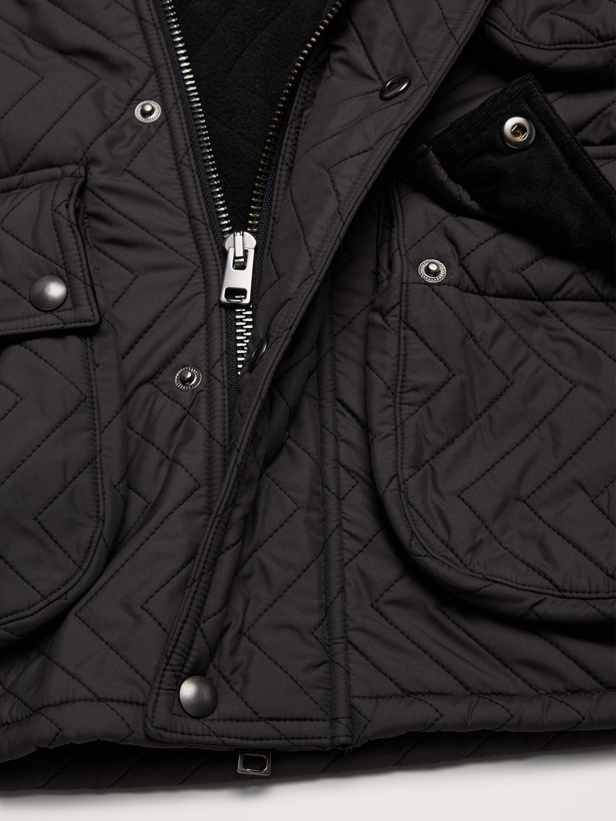 Herringbone Quilted Moto Vest